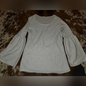 Very Soft Gray mid sleeve flair sweater